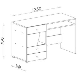 Obrazek Biurko Delta 125 DL9 dąb/antracyt