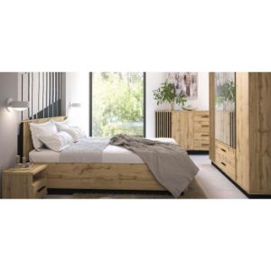 Obrazek Stolik nocny Sole LA17 dąb wotan/czarny mat