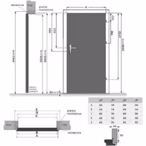 Obrazek Drzwi wewnętrzne z zamkiem WC Trio 1*3 60L Dąb Sonoma L2