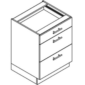 Obrazek Szafka kuchenna Denis d60s/3 biały satyna mat/biały 