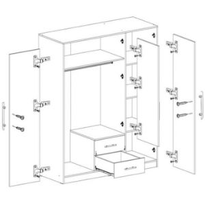 Obrazek Szafa Smart SR2 150 cm dąb sonoma/biały