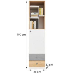 Obrazek Regał Pixel PX5 dąb biszpotowy/biały lux/szary