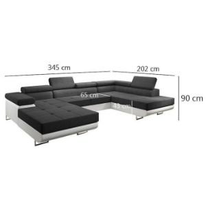 Obrazek Narożnik z funkcją spania Lotus U Orinoco 100+Madryt 120 prawostronny