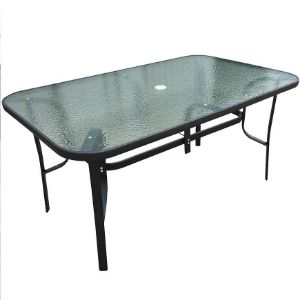 Obrazek Stół szklany z otworem 150x90x70cm czarny