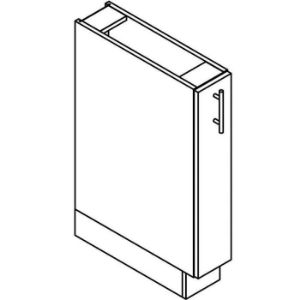 Obrazek Szafka kuchenna Denis d15 cargo + kosz biały satyna mat 