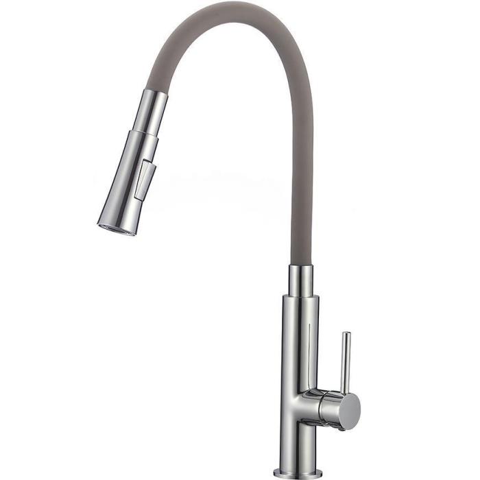 Bateria zlewozmywakowa elastyczna Samba Slim szara