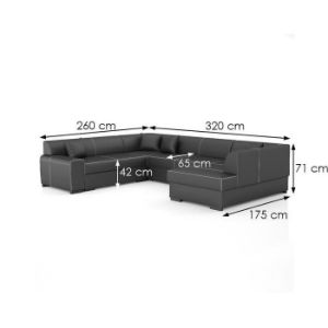 Obrazek Narożnik z funkcją spania Minos U Madryt 1100 prawostronny