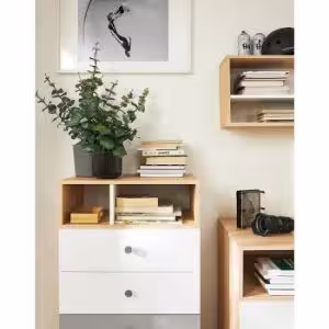 Obrazek Szafa Pixel 2D PX3 Dąb biszkoptowy/biały lux/szary