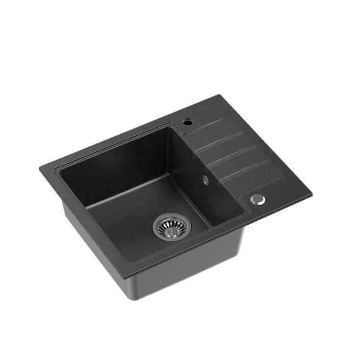Zlew Peter 116 Steingran czarny 62x50x20 i syfon