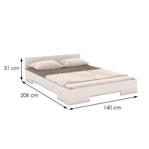 Obrazek Łóżko drewniane bukowe Skandica Spectrum niskie 140x200 biały