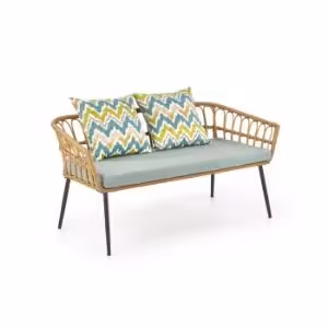 Obrazek Fotel podwójny ANNA 2S  czarny/naturalny/popielaty