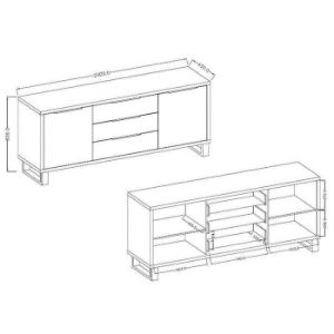 Obrazek Komoda 2d 3s Halle 25 Dąb Wotan