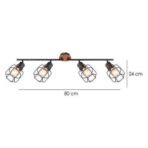 Obrazek Lampa 54037-4 Czarno-brązowa LS4