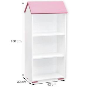 Obrazek Regał Bb02 3p Biały plus Różowy