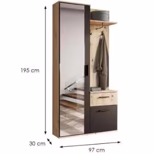 Obrazek Garderoba Lux artisan/czarny