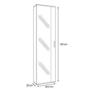 Obrazek Szafa Z Lustrem Justus 06 White/Oak Artisan