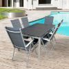 Obrazek Komplet stół Polywood + 6 krzeseł pozycyjnych szarych