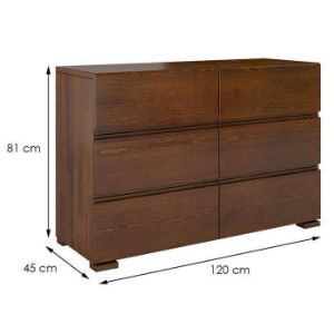 Obrazek  Komoda Drewniana Sosnowa 6s Skandica Vestre Orzech 