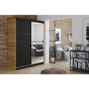 Obrazek Szafa Retro 138 2L craft/ front czarny