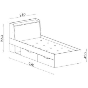 Obrazek Łóżko Delta 94 DL14 dąb/antracyt