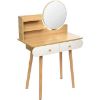 Obrazek Toaletka Scandi z lustrem jasny buk/biała