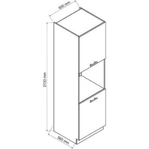 Obrazek Szafka kuchenna Oscar D60pk 2133 Pl biały połysk/biały 