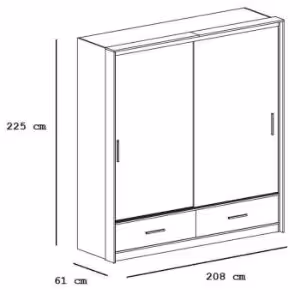 Obrazek Szafa Marsylia 203 grafit 