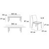 Obrazek  Zestaw stół i krzesła Leo 1+6 ST11 160/80+40L D 