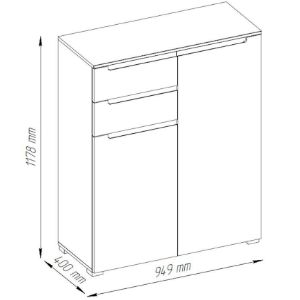 Obrazek Komoda Hill 07 2D2S biały połysk