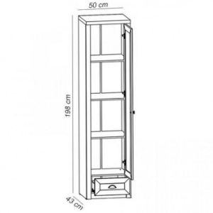 Obrazek Witryna Prowansja W1S sosna andersen/dąb lefkas ciemny