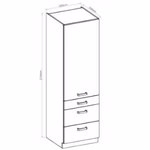 Obrazek Szafka kuchenna ARTISAN biały połysk 60DKS-210 3S 1F