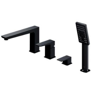 Obrazek Bateria wannowa 4-otworowa czarna Parma