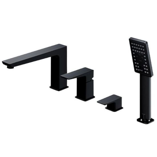 Obrazek Bateria wannowa 4-otworowa czarna Parma