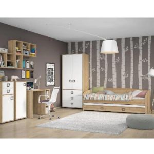 Obrazek Szafa 2D3S Kiki P23-BK/KI-15 beech/white