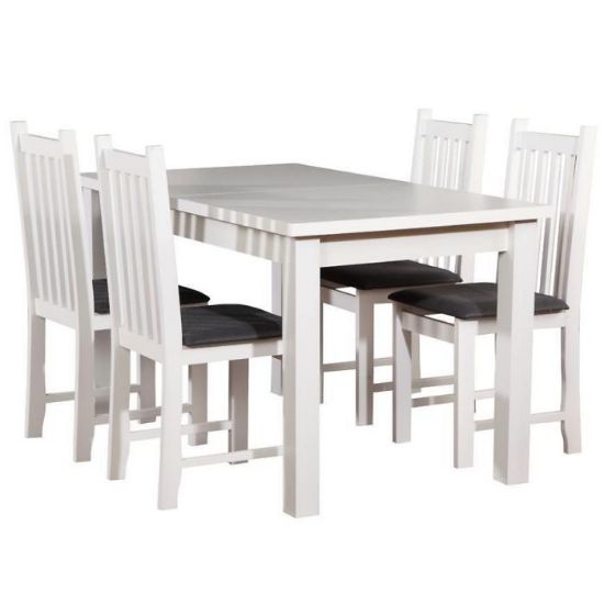 Obrazek Zestaw stół i krzesła Miron 1+4 st28 120x80+40 +W77 biały