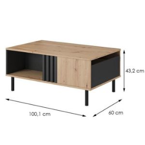 Obrazek Stolik Kawowy Madis F Dąb Artisan/Antracyt 