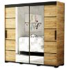 Obrazek Szafa Bergamo V4 180 Dąb Craft Złoty/Czarny/Lustro