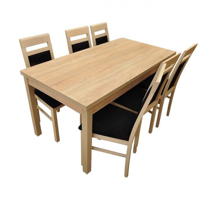 Zestaw stół i krzesła Monia 2 1+6 ST343 II KR647 sonoma elmo 204 brąz