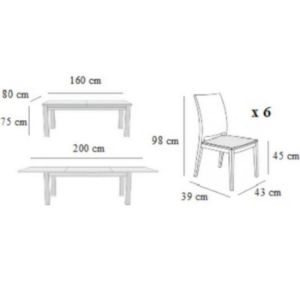 Obrazek Zestaw stół i krzesła Monia 2 1+6 ST343 II KR647 sonoma elmo 204 brąz