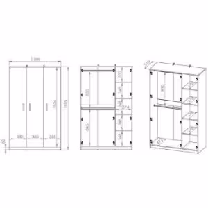 Obrazek Szafa Fini 02 dąb artisan/biały/antracyt