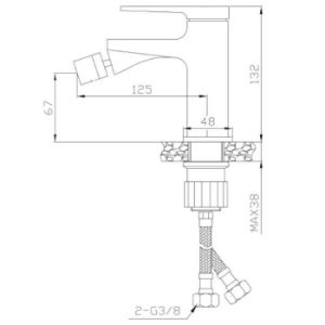 Obrazek Bateria Bidetowa Midnight Black/ Gold Rose