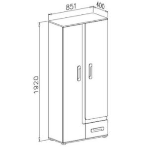 Obrazek Regał Apetito 85 antracyt nr-3