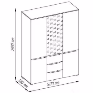 Obrazek Szafa Hill H 5D3S biały połysk 