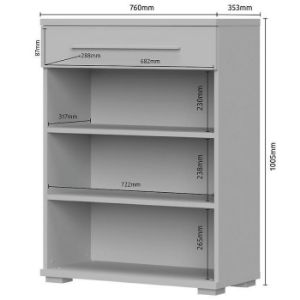 Obrazek Komoda 2d1s Piano Cpl21 Biały Połysk