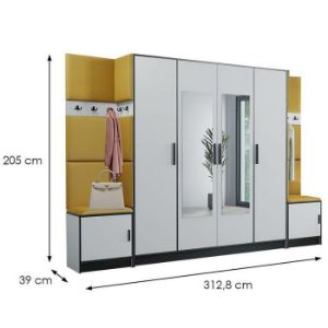 Obrazek Garderoba Roj 17 biała + Kronos 07 miodowa