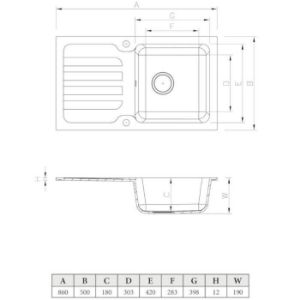 Obrazek Zlew Granitowy 1k 860x500 Czarny