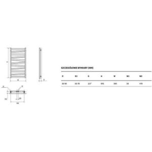 Obrazek Grzejnik łazienkowy Italic 95 945x500 biały 