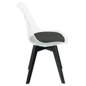 Obrazek Krzesło Camila Transparentne/Czarne Siedzisko/Czarne Nogi