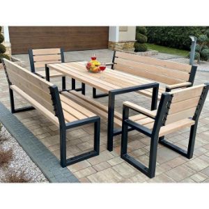 Obrazek Krzesło nowoczesne z podłokietnikami drewno naturalne