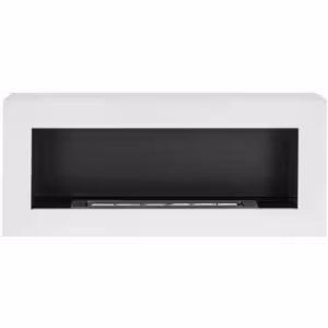 Obrazek Biokominek 900x400 Box z szybą biały strukturalny